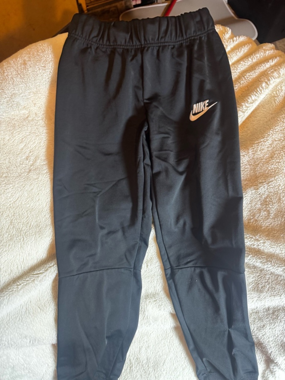 Nike Black Kids Jogger Pants with White Swoosh